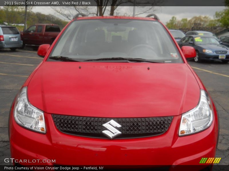 Vivid Red / Black 2011 Suzuki SX4 Crossover AWD