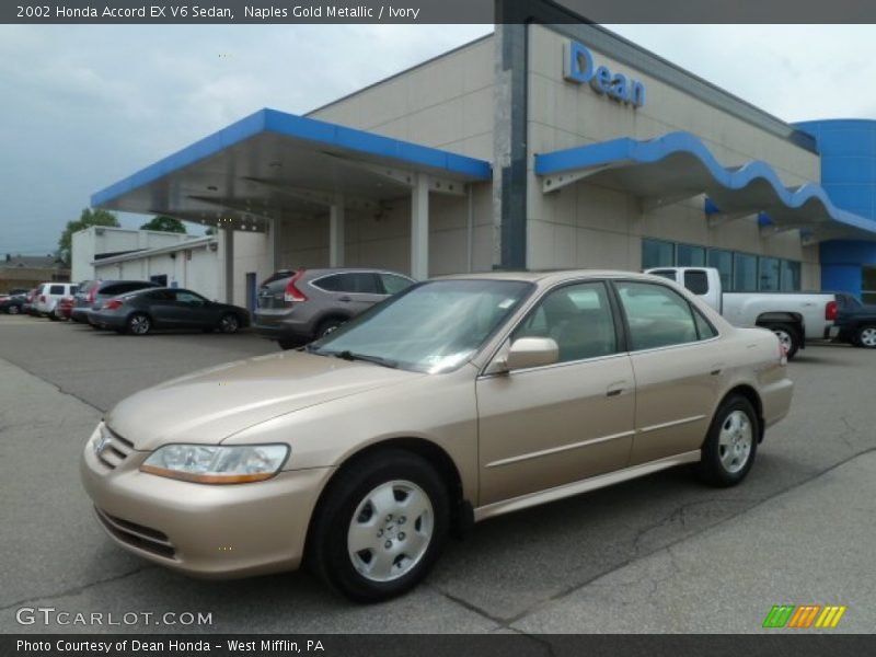 Naples Gold Metallic / Ivory 2002 Honda Accord EX V6 Sedan