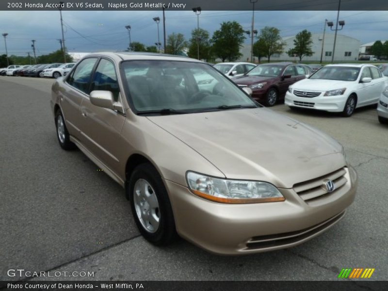Naples Gold Metallic / Ivory 2002 Honda Accord EX V6 Sedan