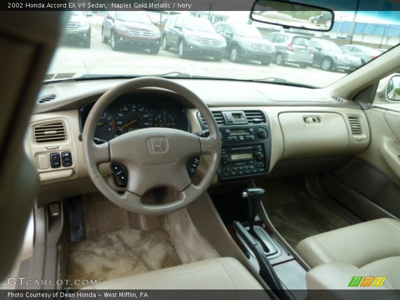 Naples Gold Metallic / Ivory 2002 Honda Accord EX V6 Sedan