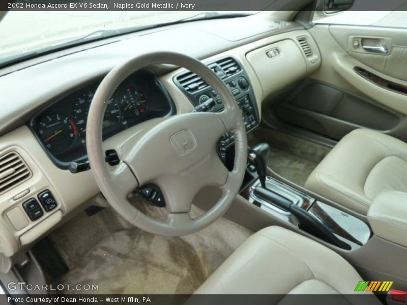 Naples Gold Metallic / Ivory 2002 Honda Accord EX V6 Sedan