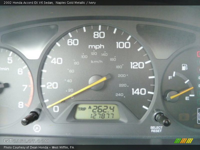 Naples Gold Metallic / Ivory 2002 Honda Accord EX V6 Sedan