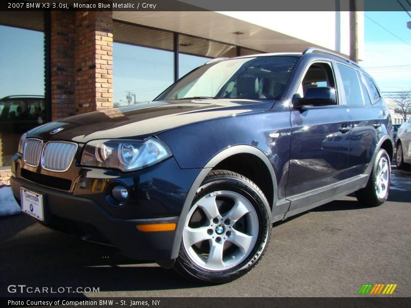 Monaco Blue Metallic / Grey 2007 BMW X3 3.0si