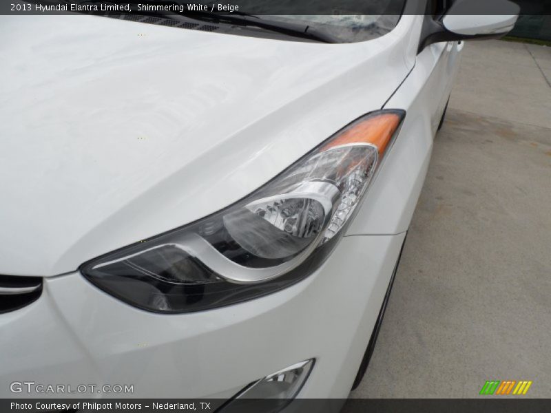 Shimmering White / Beige 2013 Hyundai Elantra Limited