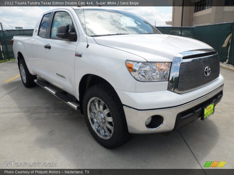 Super White / Sand Beige 2012 Toyota Tundra Texas Edition Double Cab 4x4