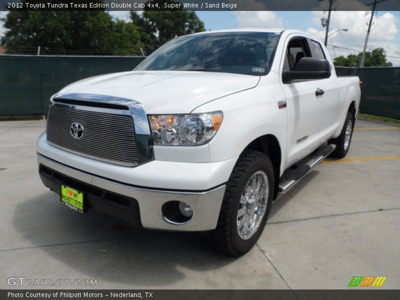 Super White / Sand Beige 2012 Toyota Tundra Texas Edition Double Cab 4x4