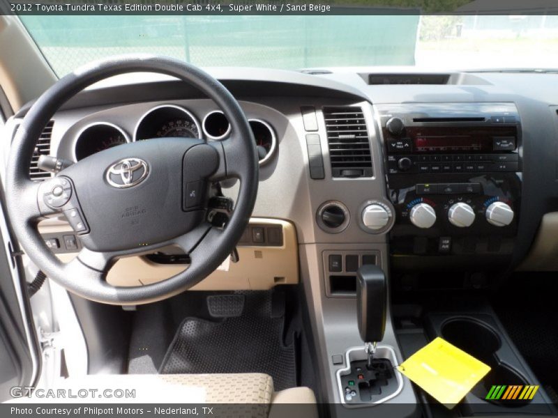 Super White / Sand Beige 2012 Toyota Tundra Texas Edition Double Cab 4x4