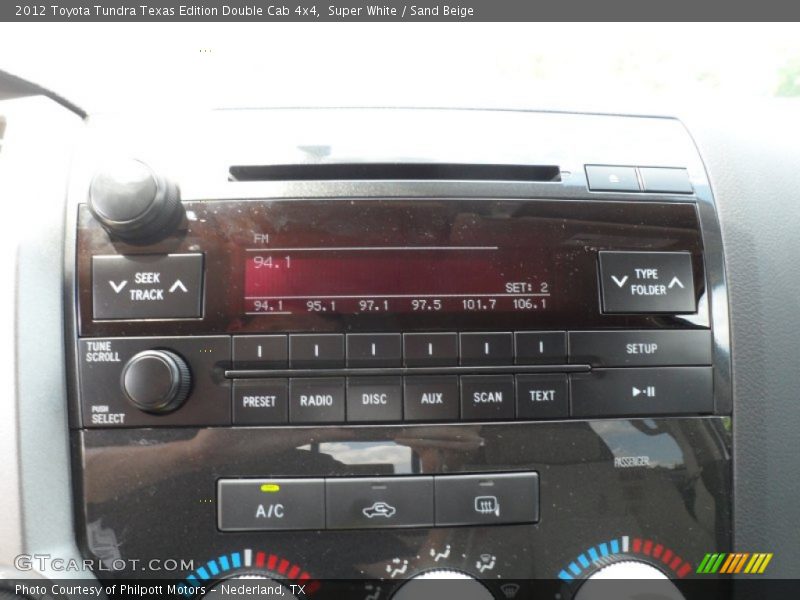 Super White / Sand Beige 2012 Toyota Tundra Texas Edition Double Cab 4x4