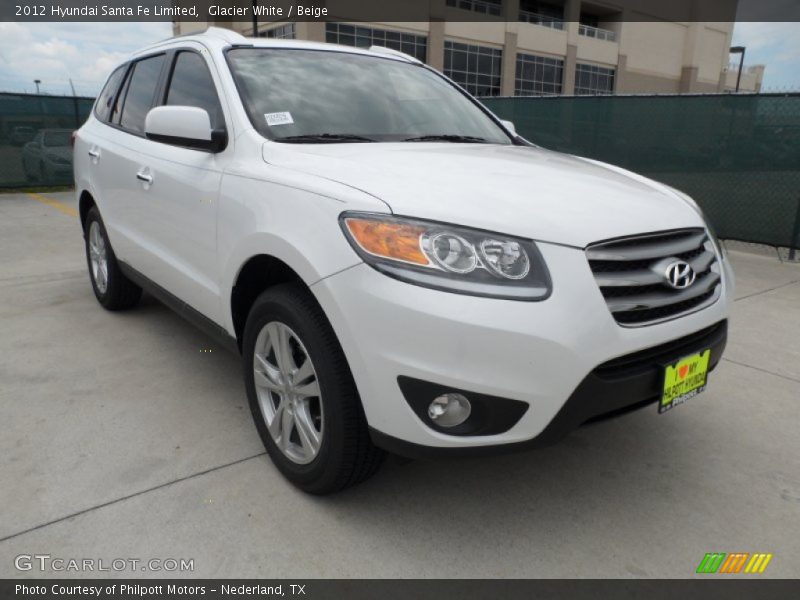 Glacier White / Beige 2012 Hyundai Santa Fe Limited