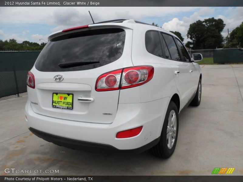 Glacier White / Beige 2012 Hyundai Santa Fe Limited