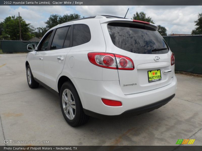 Glacier White / Beige 2012 Hyundai Santa Fe Limited