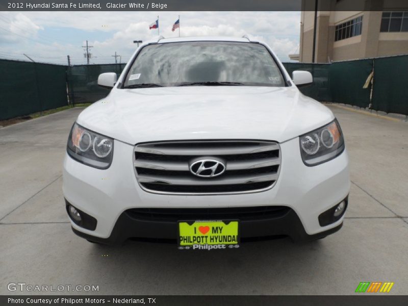 Glacier White / Beige 2012 Hyundai Santa Fe Limited