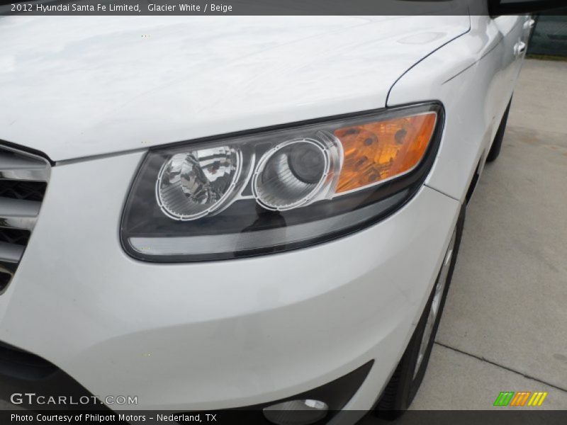 Glacier White / Beige 2012 Hyundai Santa Fe Limited