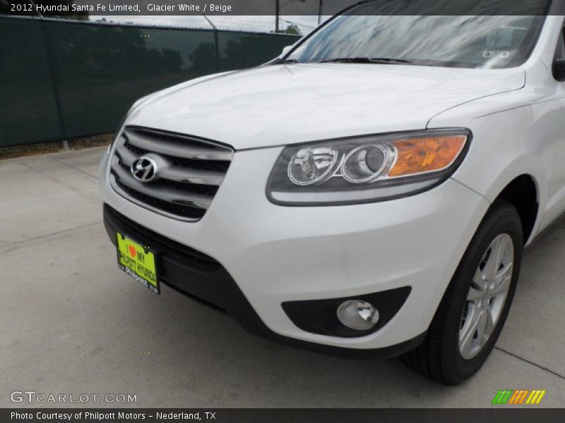 Glacier White / Beige 2012 Hyundai Santa Fe Limited