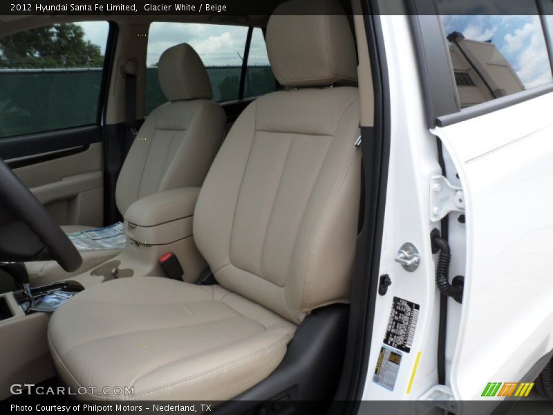 Glacier White / Beige 2012 Hyundai Santa Fe Limited