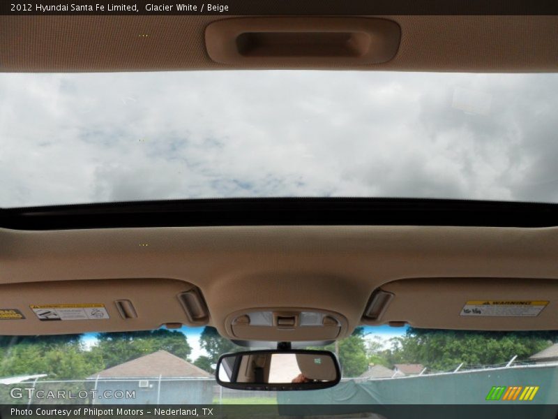 Glacier White / Beige 2012 Hyundai Santa Fe Limited