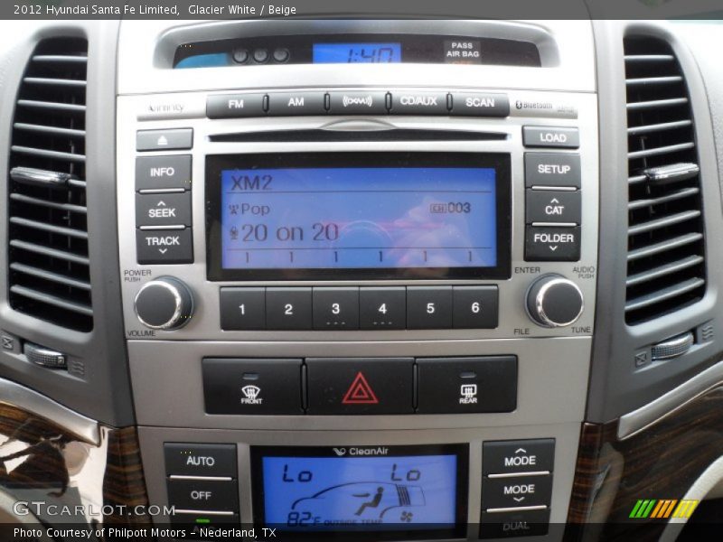 Glacier White / Beige 2012 Hyundai Santa Fe Limited
