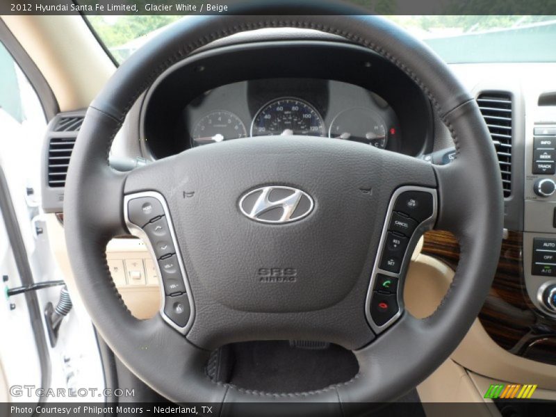 Glacier White / Beige 2012 Hyundai Santa Fe Limited