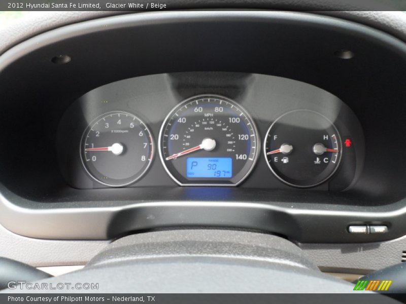 Glacier White / Beige 2012 Hyundai Santa Fe Limited