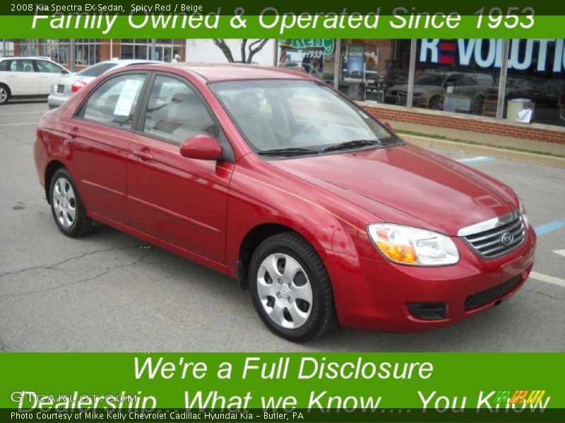 Spicy Red / Beige 2008 Kia Spectra EX Sedan