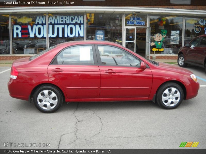 Spicy Red / Beige 2008 Kia Spectra EX Sedan