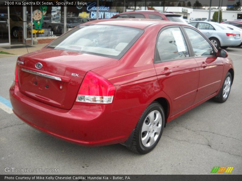 Spicy Red / Beige 2008 Kia Spectra EX Sedan