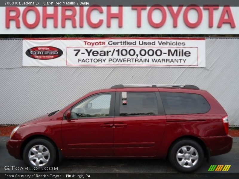 Claret Red Metallic / Beige 2008 Kia Sedona LX