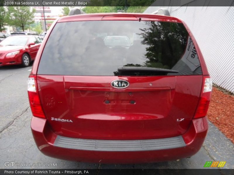 Claret Red Metallic / Beige 2008 Kia Sedona LX