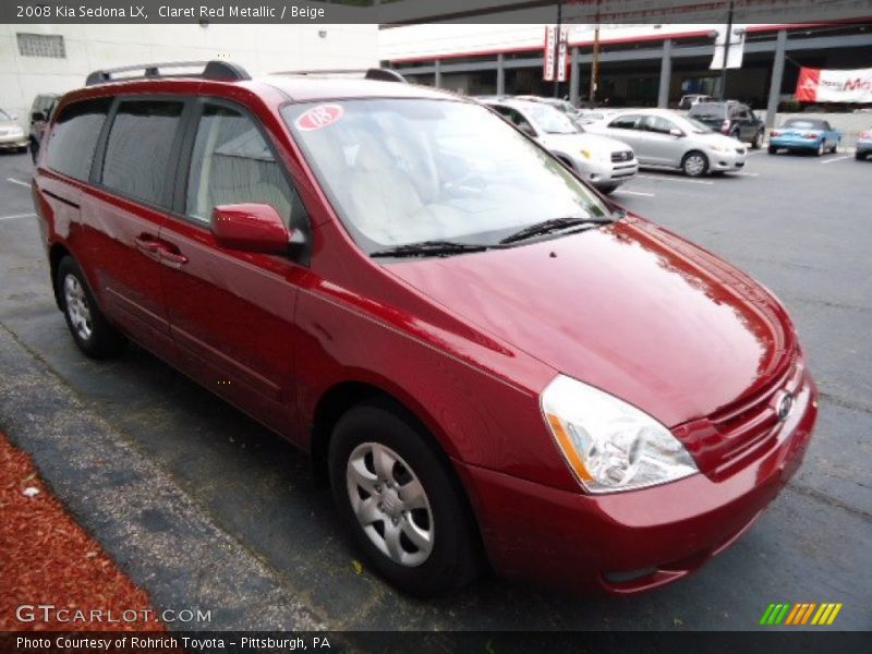 Claret Red Metallic / Beige 2008 Kia Sedona LX