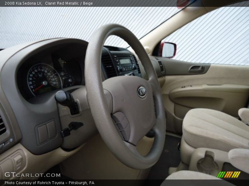 Claret Red Metallic / Beige 2008 Kia Sedona LX