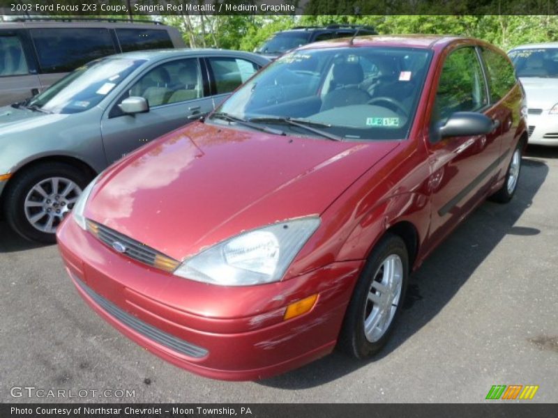 Sangria Red Metallic / Medium Graphite 2003 Ford Focus ZX3 Coupe