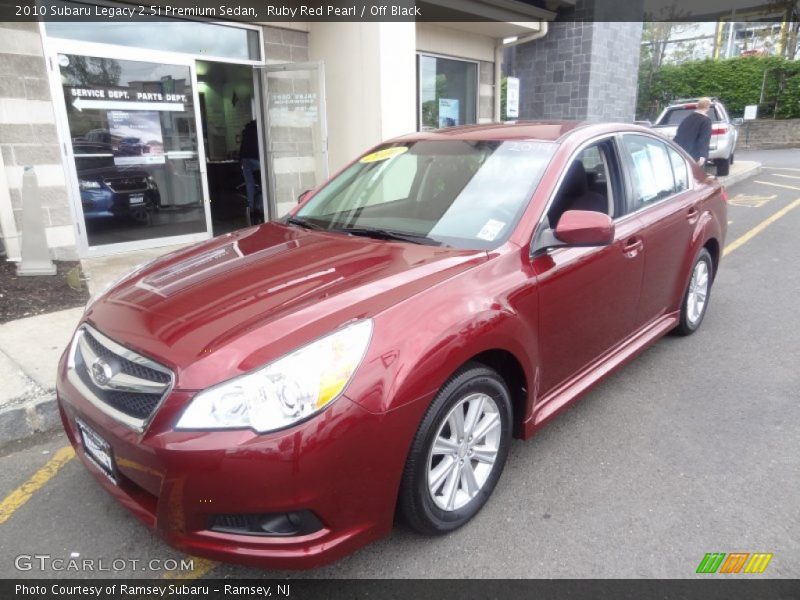 Ruby Red Pearl / Off Black 2010 Subaru Legacy 2.5i Premium Sedan
