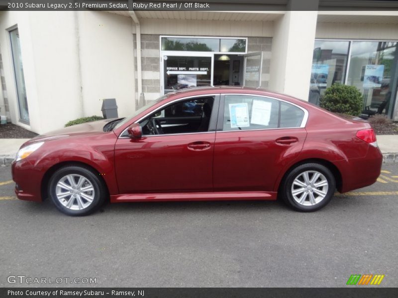 Ruby Red Pearl / Off Black 2010 Subaru Legacy 2.5i Premium Sedan
