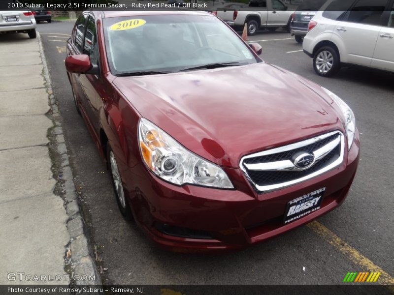 Ruby Red Pearl / Off Black 2010 Subaru Legacy 2.5i Premium Sedan