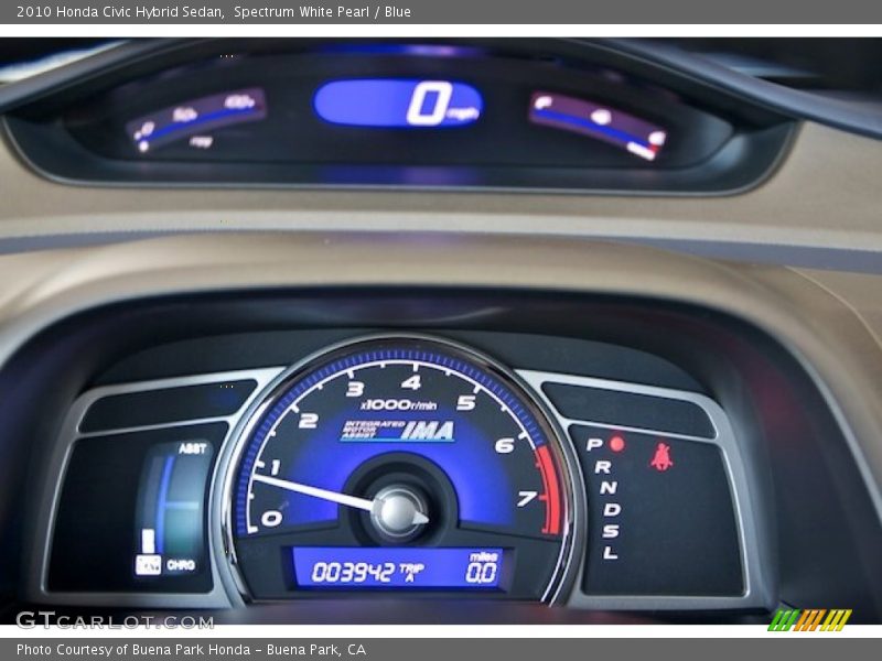 Spectrum White Pearl / Blue 2010 Honda Civic Hybrid Sedan