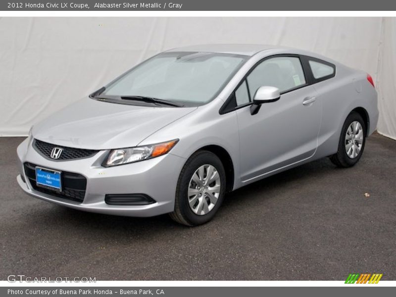 Alabaster Silver Metallic / Gray 2012 Honda Civic LX Coupe