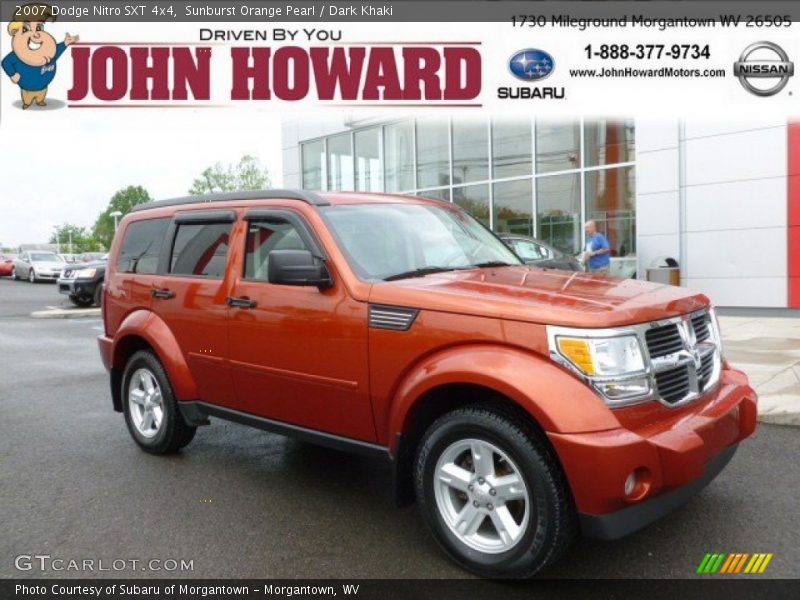 Sunburst Orange Pearl / Dark Khaki 2007 Dodge Nitro SXT 4x4