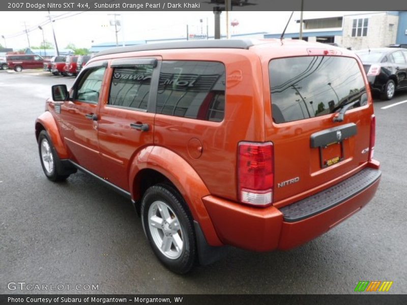 Sunburst Orange Pearl / Dark Khaki 2007 Dodge Nitro SXT 4x4