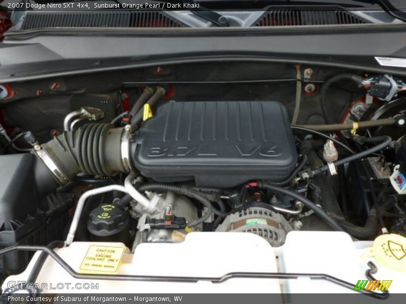 Sunburst Orange Pearl / Dark Khaki 2007 Dodge Nitro SXT 4x4