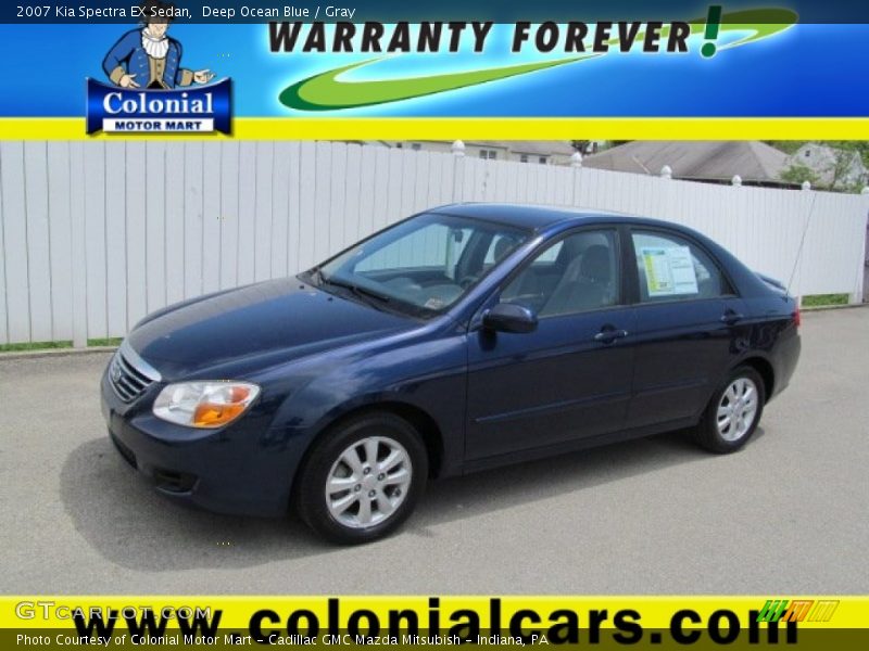 Deep Ocean Blue / Gray 2007 Kia Spectra EX Sedan
