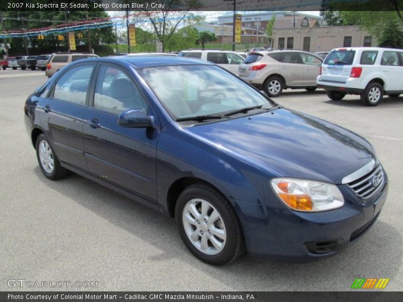 Deep Ocean Blue / Gray 2007 Kia Spectra EX Sedan