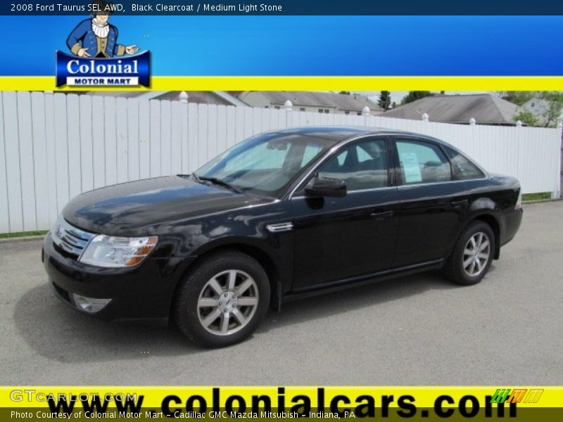 Black Clearcoat / Medium Light Stone 2008 Ford Taurus SEL AWD