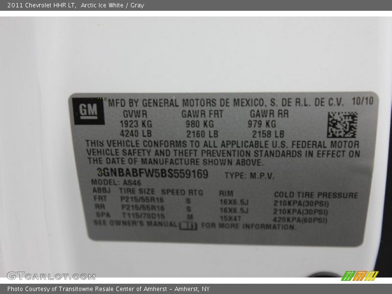Arctic Ice White / Gray 2011 Chevrolet HHR LT