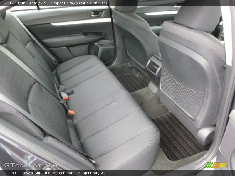 Rear Seat of 2012 Legacy 2.5i
