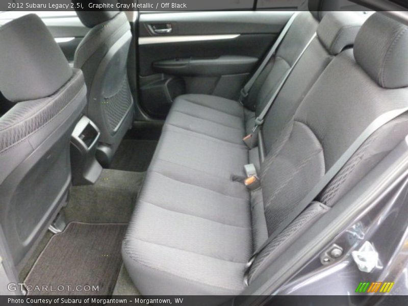 Rear Seat of 2012 Legacy 2.5i