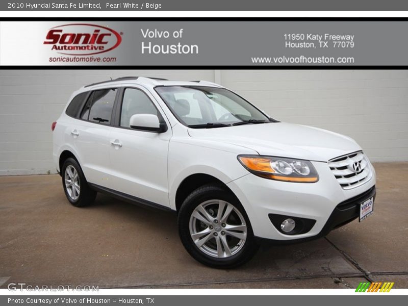 Pearl White / Beige 2010 Hyundai Santa Fe Limited