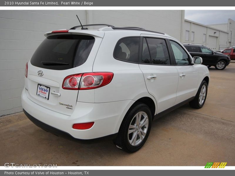 Pearl White / Beige 2010 Hyundai Santa Fe Limited