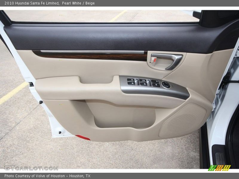 Pearl White / Beige 2010 Hyundai Santa Fe Limited