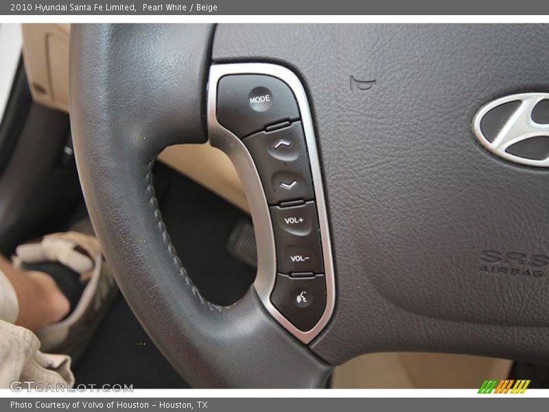 Pearl White / Beige 2010 Hyundai Santa Fe Limited