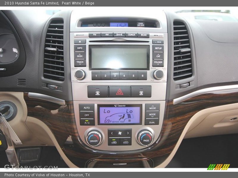 Pearl White / Beige 2010 Hyundai Santa Fe Limited